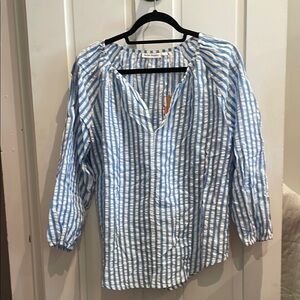 Roller Rabbit Blue and White Relaxed Tunic